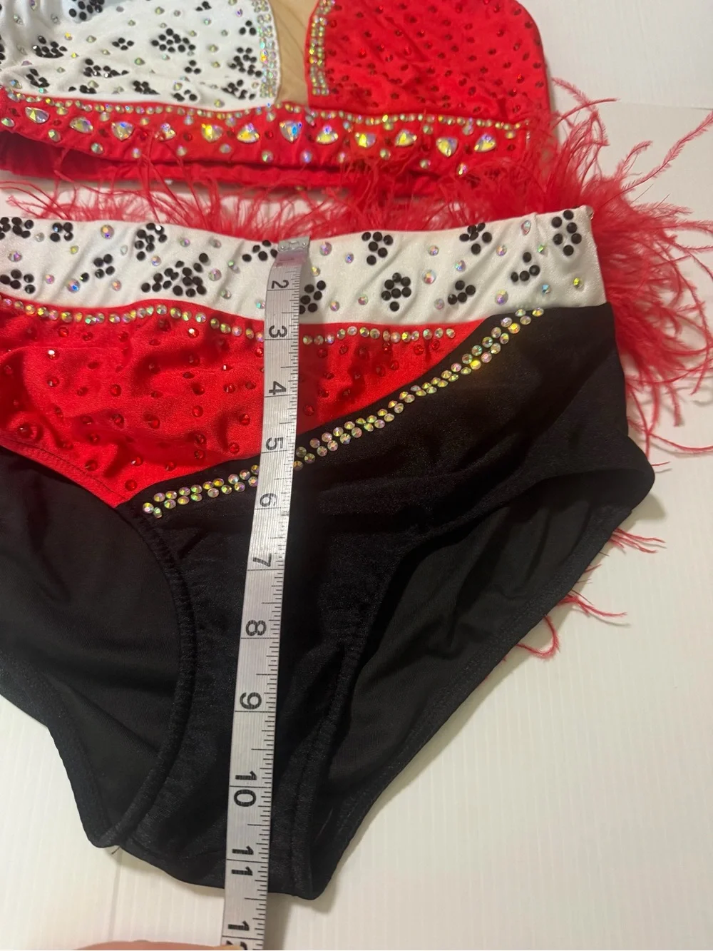 Glamour Solo jazz broadway Dance Costume contemporary Red 2 Piece SA-Small adult